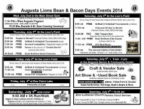 Bean and Bacon 2014 Schedule