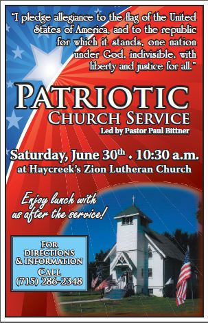 bean and bacon days patriotic church service