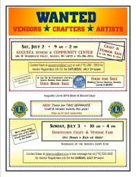 Craft and Vendor Sales at Bean and Bacon Days