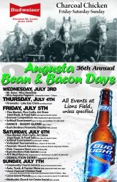 Bean and Bacon Days 2013 Full Event Schedule Poster