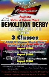 Augusta Wisconsin Demoloiton Derby July 6 2013 Poster