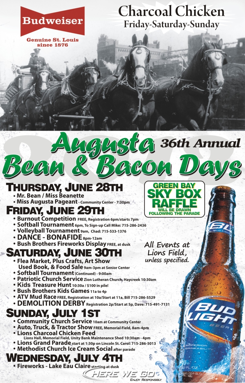 Augusta Wisconsin Bean and Bacon Days Poster 2012