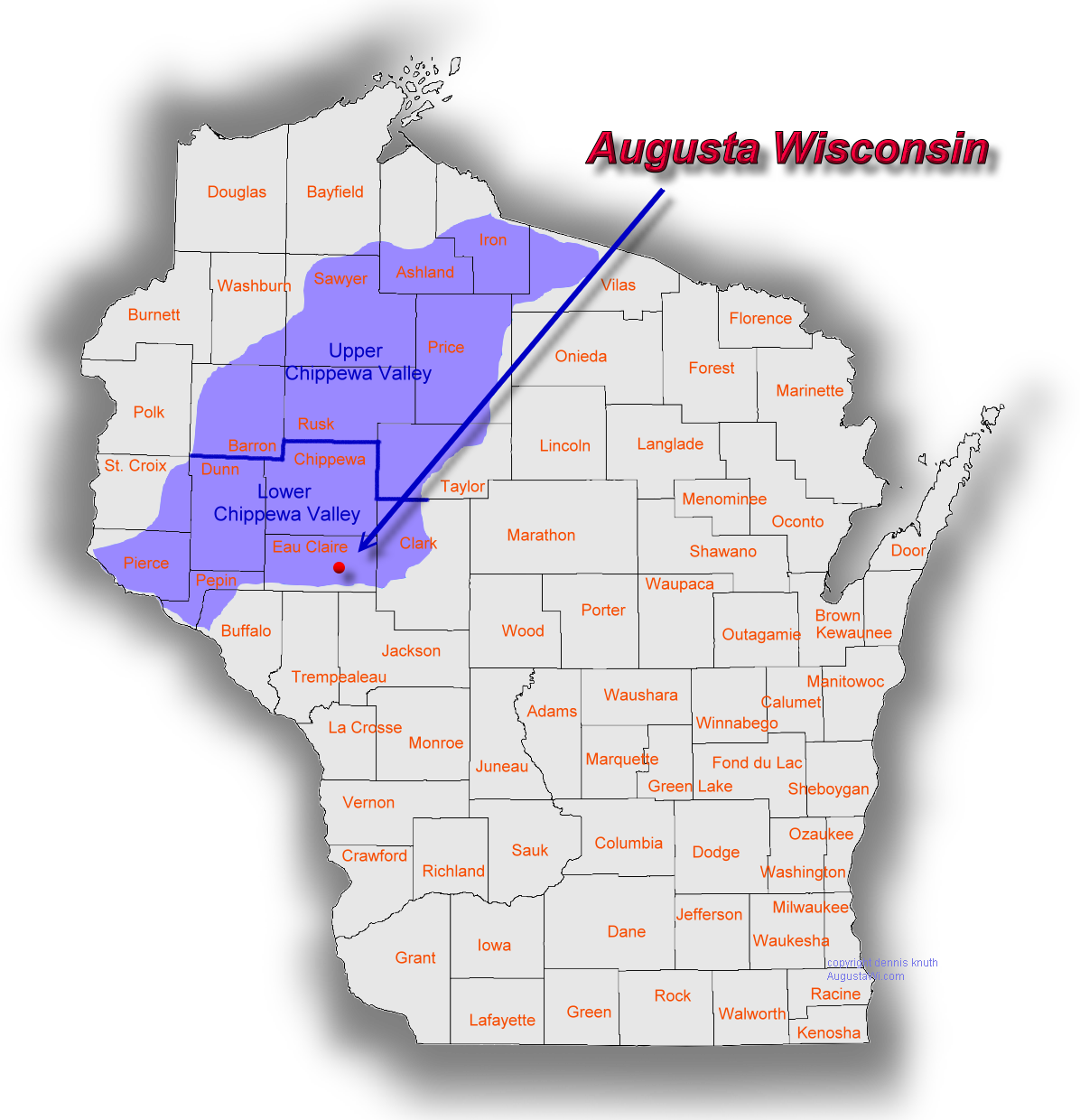 Chippewa Valley Map Photo and Wisconsin Counties