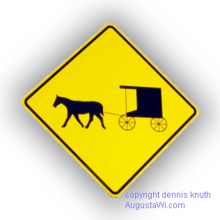 Amish Road Sign in the Augusta Wisconsin Area