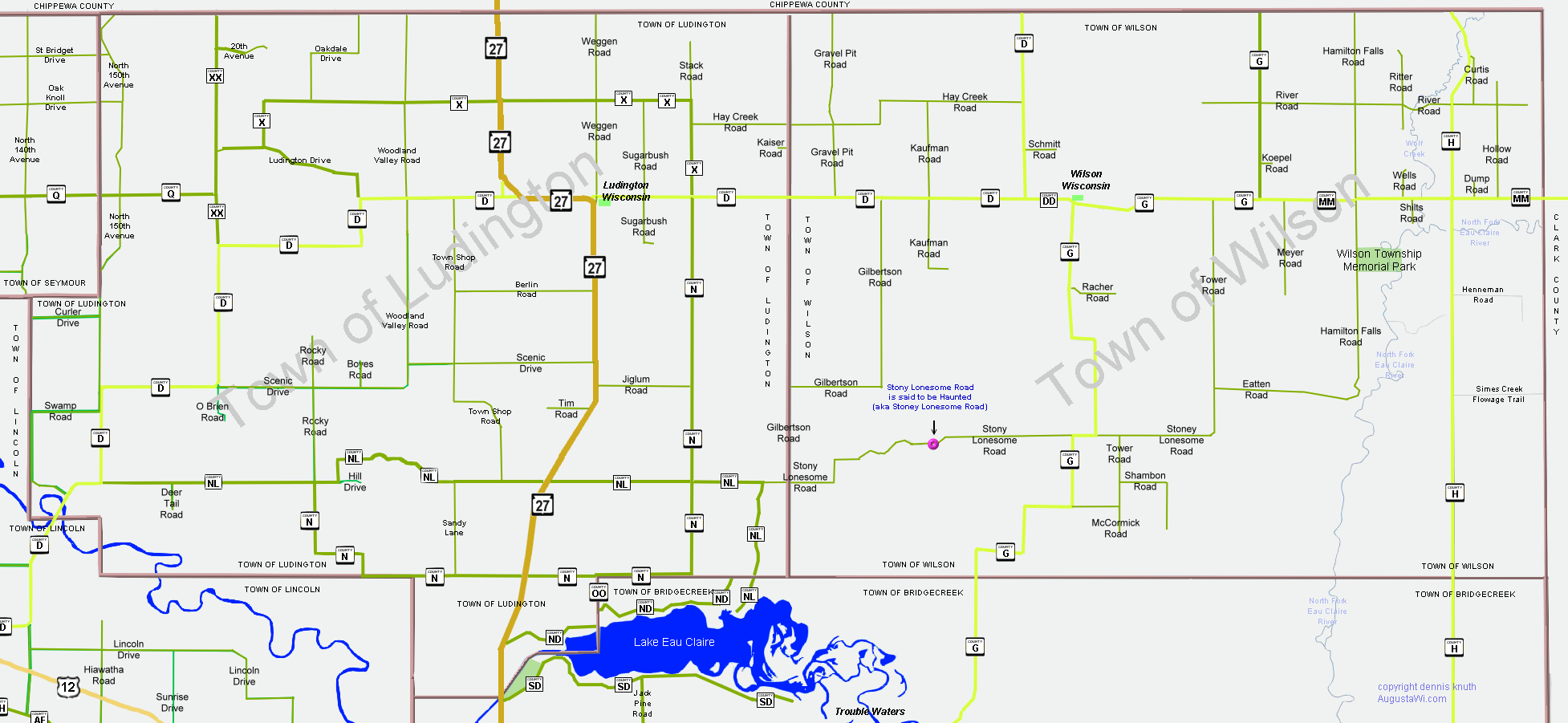 Ludington Township and Wilson Township Map