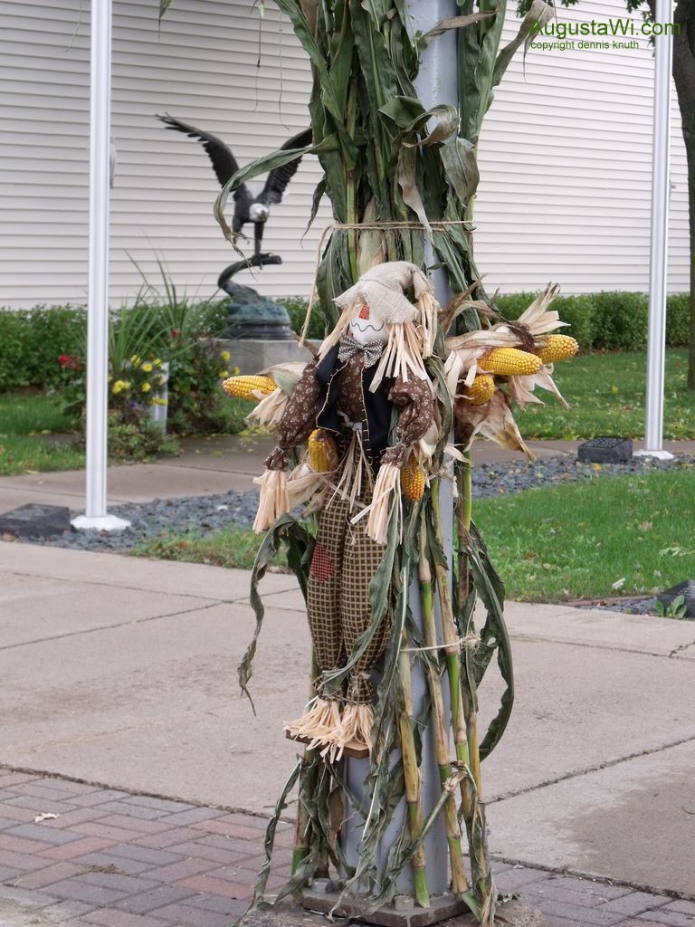 Augusta Wis ScareCrow on a Corn Stalk